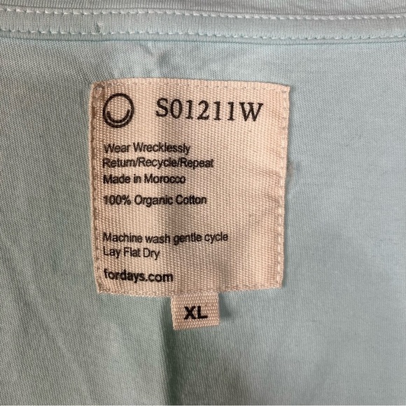 For Days Organic Cotton U Neck Tee in Iced Aqua Size Xlarge - Picture 3 of 5
